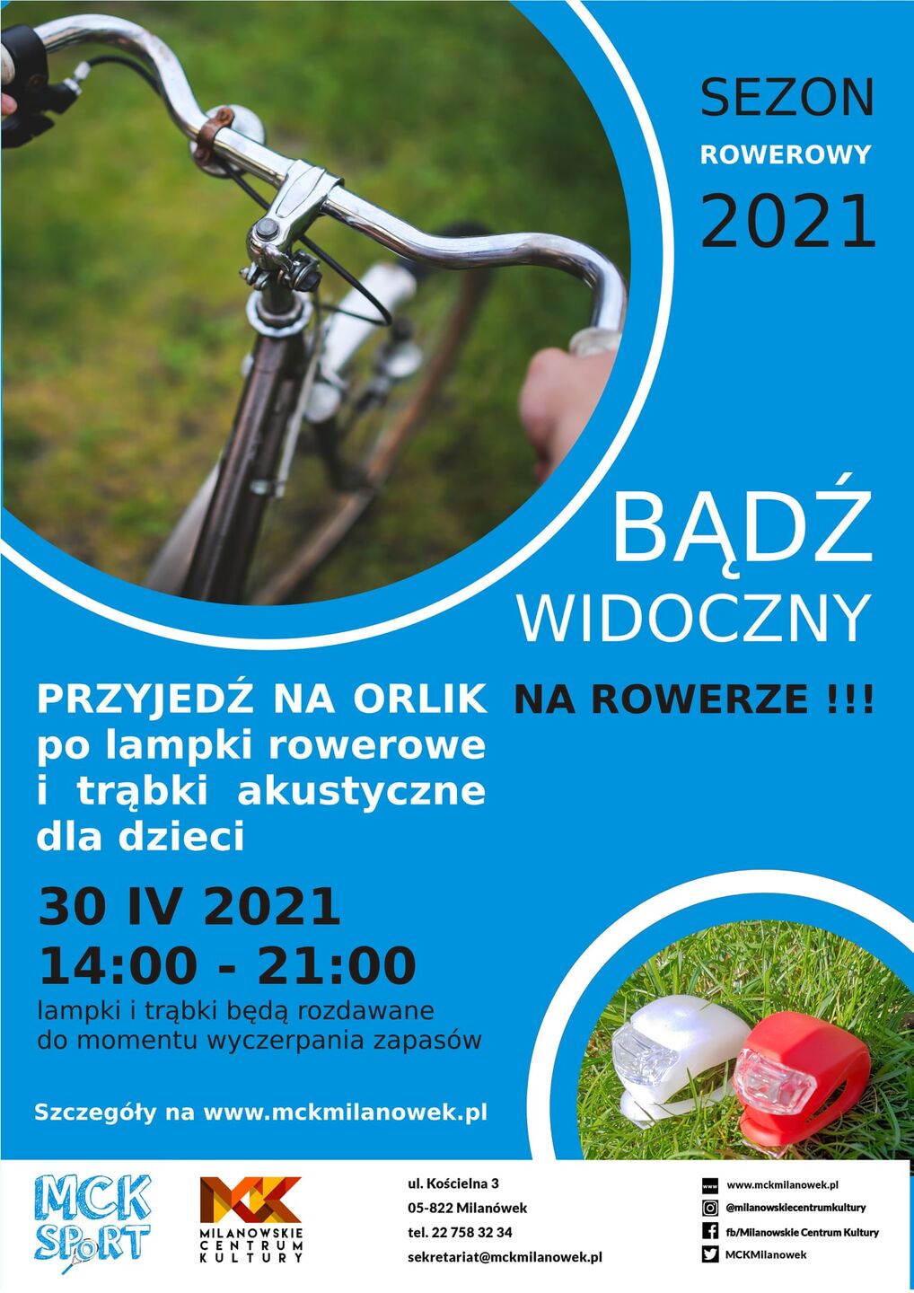 Bądź widoczny na rowerze! - plakat MCK