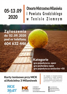 Otwarte Mistrzostwa Milanówka i Powiatu Grodziskiego w tenisie ziemnym - grafika