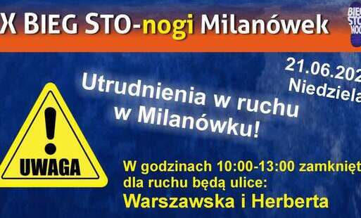 informacja o zamknięciu ulic