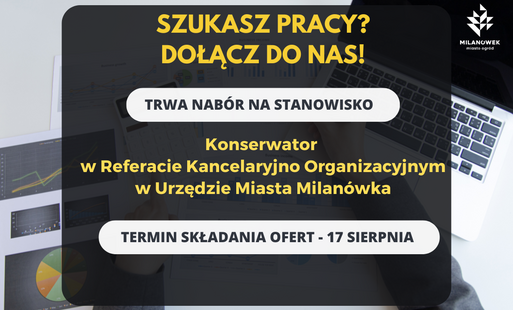 grafika z informacją o ofercie pracy na zastępstwo-konserwator