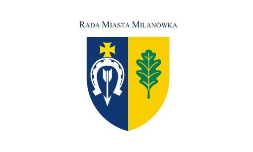 niebiesko żółty herb rady miasta