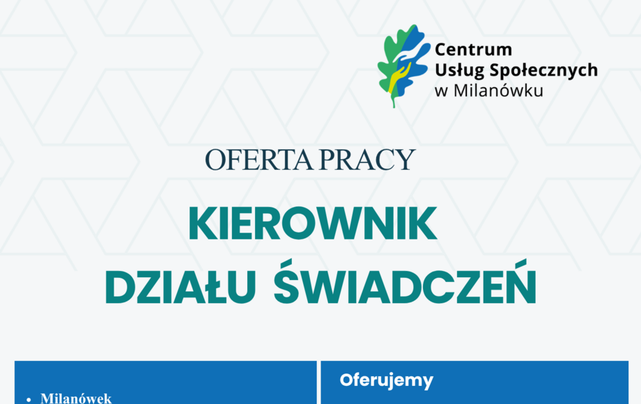 Centrum Usług Społecznych poszukuje pracownika – ilustracja