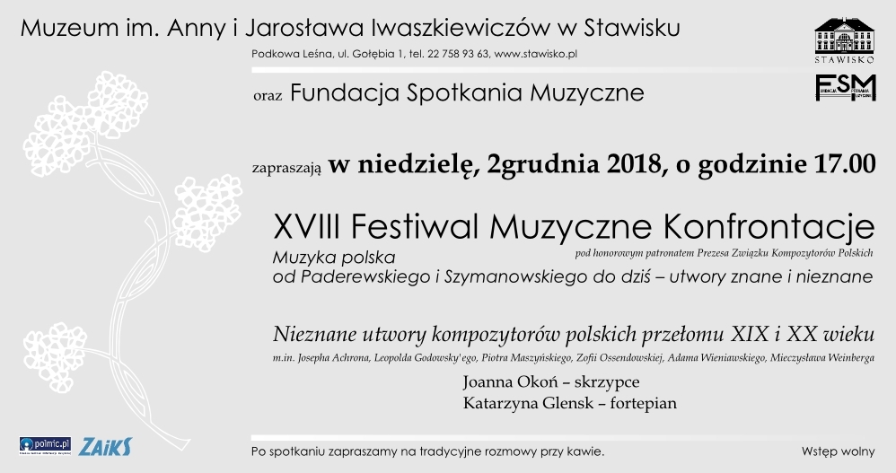 Plakat promujący wydarzenie "XVIII Festiwal Muzyczne Konfrontacje"