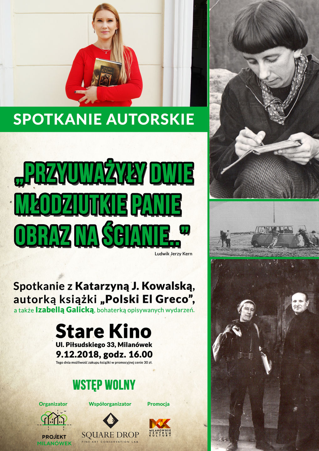 Plakat informujący o spotkaniu autorskim z Katarzyną J. Kowalską