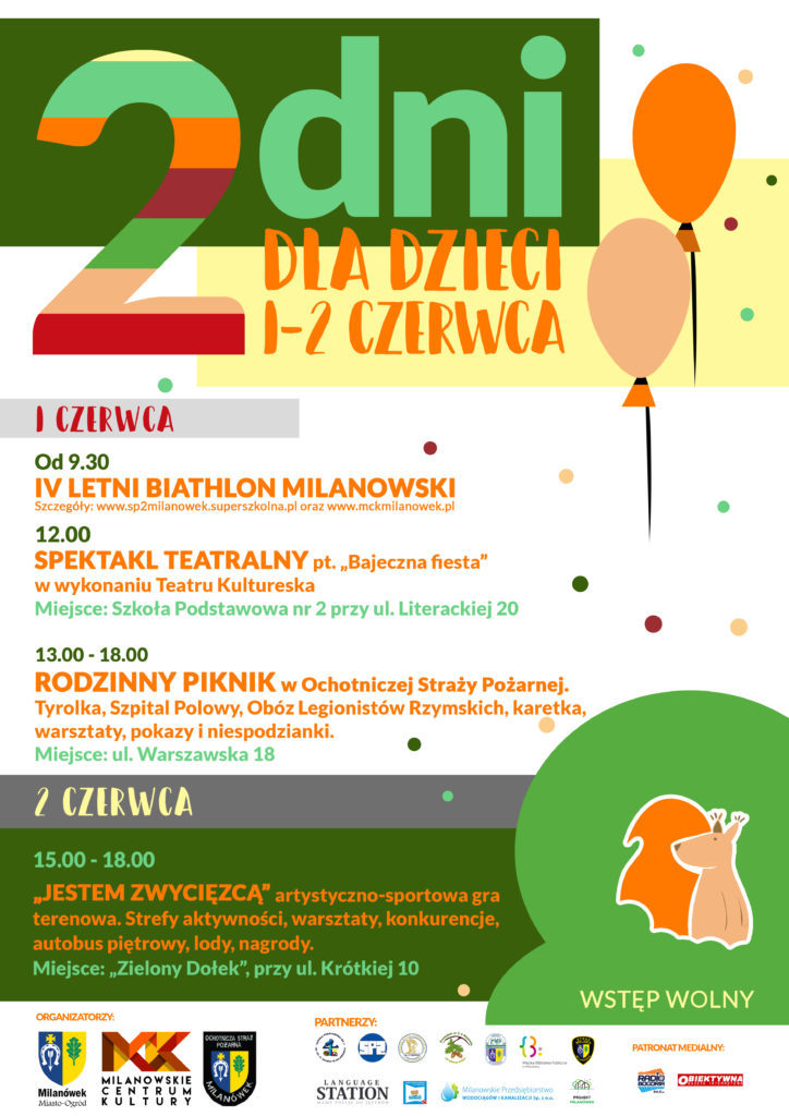 Plakat promujący dni dziecka w Milanówku