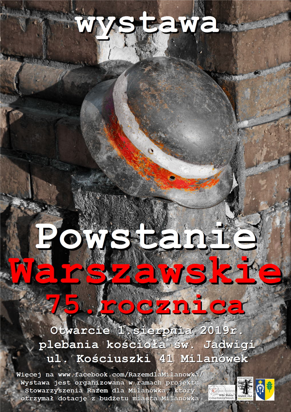 Plakat promujący wystawę "Powstanie Warszawskie - 75. Rocznica"