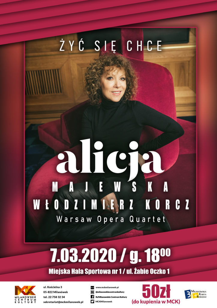 Plakat promujący koncert Alicji Majewskiej