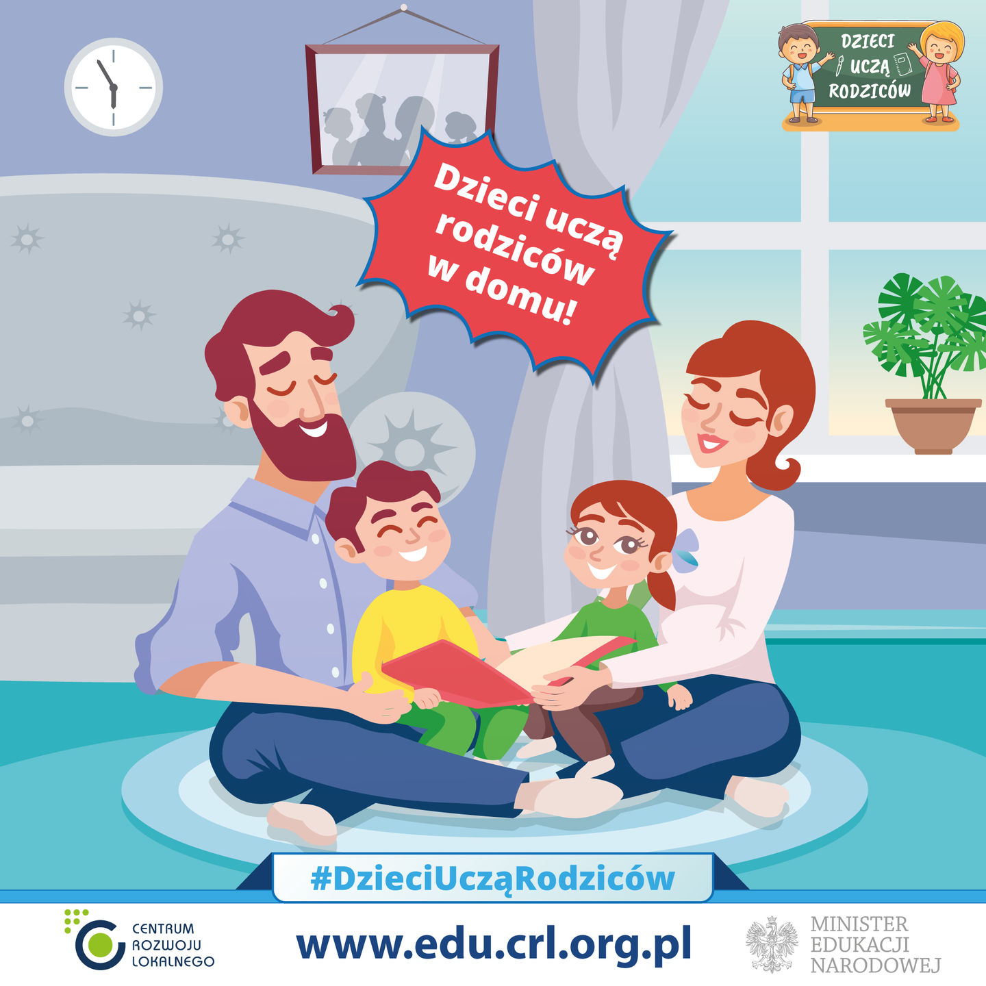 Inforgafika "Dzieci uczą rodziców w domu"