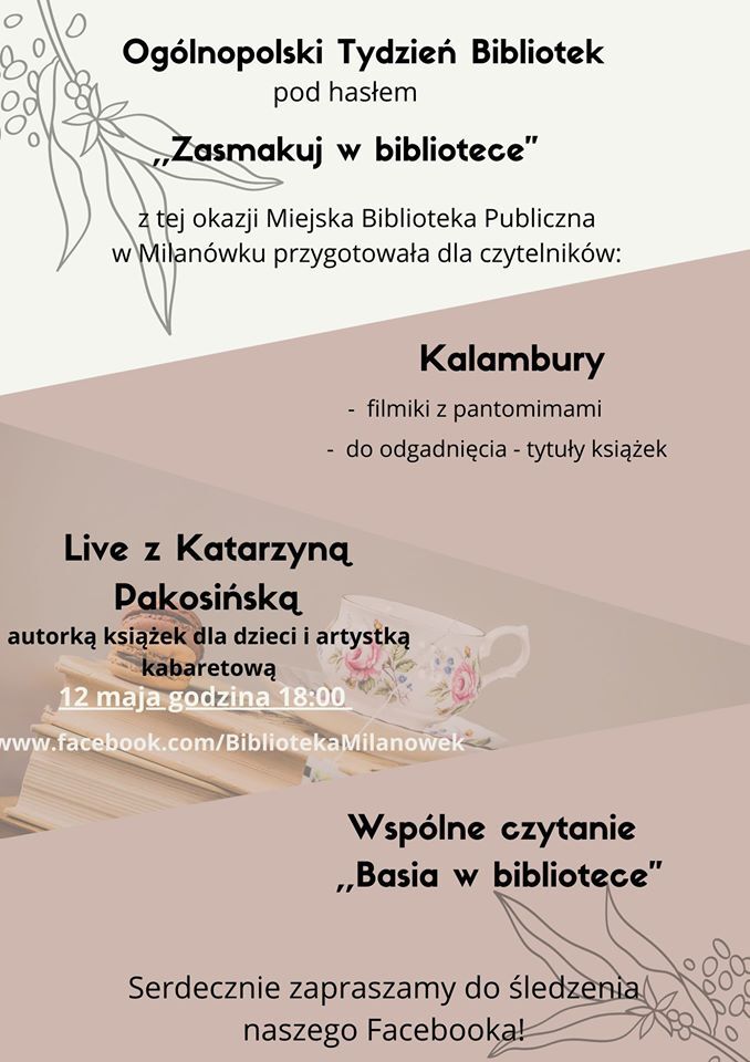 Harmonogram Ogólnopolskiego Tygodnia Bibliotek w Milanówku