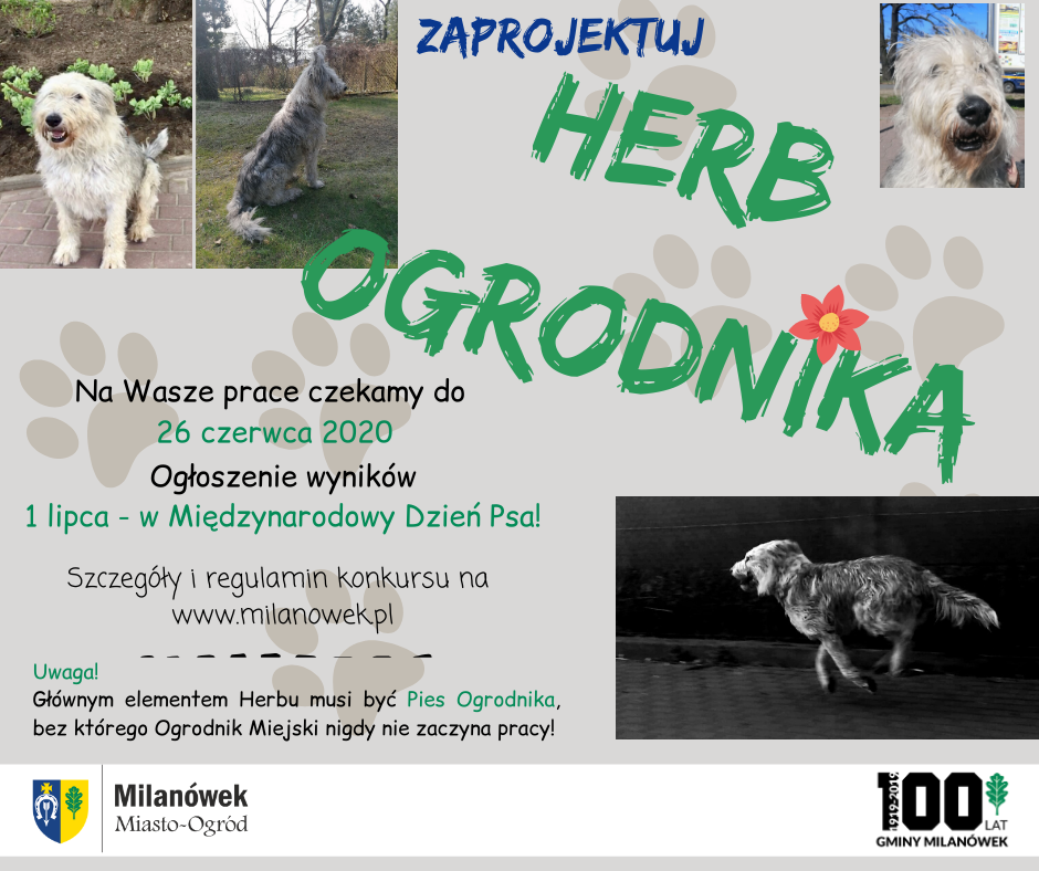 Plakat promujący konkurs plastyczny "Zaprojektuj Herb Ogrodnika"