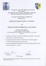 Porozumienie z 22 maja 2003 r. o współpracy pomiędzy gminami Milanówek i Fumone