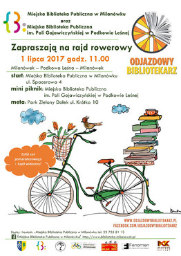 Odjazdowy bibliotekarz - rajd rowerowy - grafika