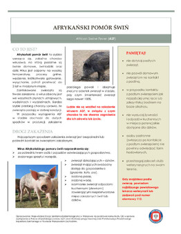 ASF - Afrykański pomór świń - grafika