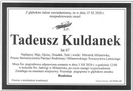 Ostatnie pożegnanie pana Tadeusza Kuldanek - grafika