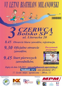 VI Letni Biathlon Milanowski - 3.06.2023 r. - grafika